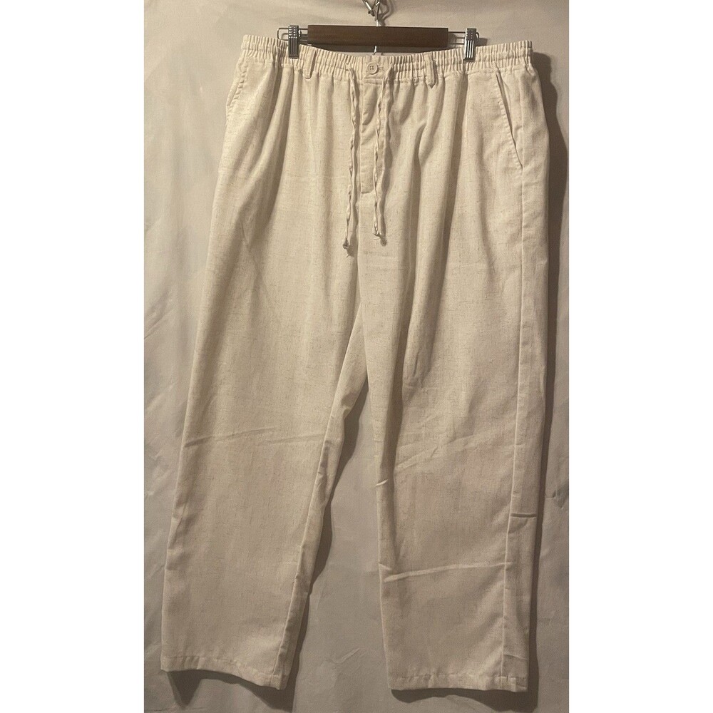 NWT COOFANDY Viscose Linen Beach Lounge Vacation Casual Pants Mens 3XL